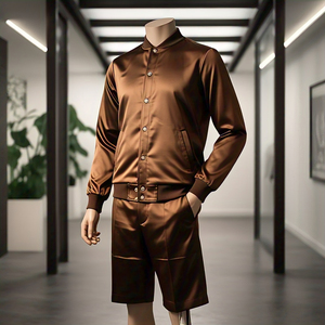 Blouson d'aviateur en satin à col rabattu pour hommes blousons d'aviateur d'hiver de haute qualité en nylon satiné veste Letterman pour hommes - Product Image 6