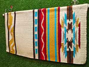 Western Show Horse Saddle Blanket Diseño de Nueva Zelanda Manta de sillín de lana hecha a mano Top Wool Saddle Pad Size - Product Image 4
