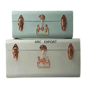 Ensemble de 2 boîtes de rangement pour camion de couleur vert clair, nouvelle décoration élégante, unique, vente en gros, dernières boîtes de rangement en provenance d'Inde à bas prix - Product Image 6