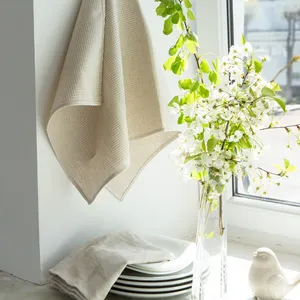 Linen/Cotton Comfortable Eco-Friendly Premium Jacquard Towels For Kitchen Ultra Soft Environment Safe Hole Sale