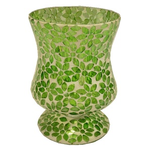Candelabro de huracanes de vidrio de mercurio de Color verde para decoración del hogar, decoración de mesa de Navidad para fiestas - Product Image 1