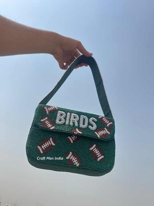 Hot Sale Fashion Women Beaded Messenger Bag for Lady Birds Beads Hand Clutch Bag Purse for Game Day Evening Bag