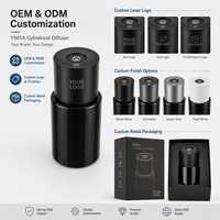 Diffuseur d'arômes pour voiture, ultrasonique, nano-brume, finition piano noir brillant, réservoir mat brillant, double finition, OEM ODM