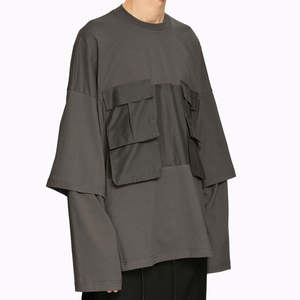 T-shirt Homme Personnalisé 2026 à Manches Longues Double Couche avec Poches Coupe Classique 100% Fibre de Bambou Séchage Rapide Respirant 180g - Product Image 3