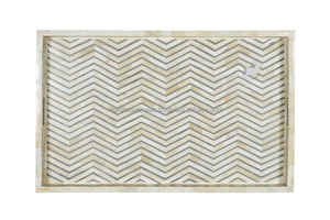 Bandeja de servicio Floral de tendencia moderna con incrustaciones de hueso de perla madre Venta caliente decoración del hogar regalo para boda para hoteles Día de la madre - Product Image 6