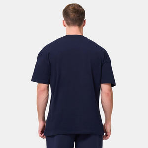 Alta calidad por encargo 100% algodón de gran tamaño cuello redondo personalizado bordado Logo Color sólido ligero verano camiseta para hombres - Product Image 2