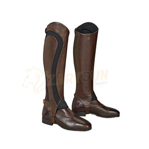 Best Professional Cowhide Leather Half <b>Chaps</b> for Horse Riders Customizable New Color for <b>Riding</b> Genuine Leather Material - Product Image 4