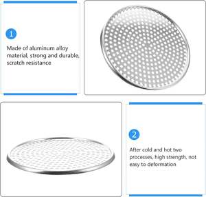 Bandeja para hornear Pizza perforada redonda de aleación de aluminio resistente comercial, plato para hornear de acero para comida, herramienta para bandejas para hornear Pizza - Product Image 6