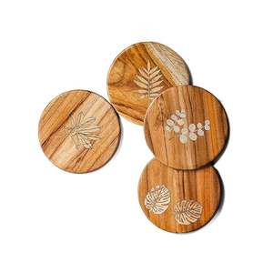 Posavasos de nogal natural de alta calidad con diseño natural para tazas de café al precio más bajo de HF CRAFTS - Product Image 3