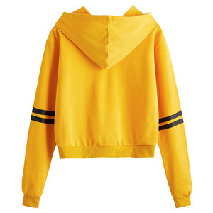 เสื้อครอปแบบมีฮู้ดสำหรับผู้หญิงเสื้อครอปดีไซน์สกรีนโลโก้ออกแบบได้ตามต้องการ - Product Image 5