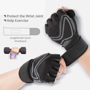 Gants de gymnastique OEM pour hommes gant de musculation sans doigts avec soutien du poignet - Product Image 2