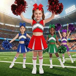 Costume pour enfants Pom Pom Girl imprimé en polyester - Product Image 2