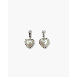 Pendientes de Perlas Blancas en Forma de Corazón con Perlas Auténticas - Product Image 1