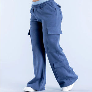 Pantalons de survêtement droits pour femmes, streetwear d'hiver, taille plate avec cordon de serrage, tissu en polaire doux, couleurs personnalisées - Confort quotidien, prix abordable - Product Image 1