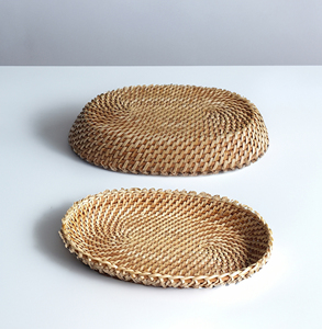 Precio DE FÁBRICA DE Vietnam, bandejas de bambú hechas a mano, bandeja para servir ecológica, ratán, Hotel, cafetería, bandeja ovalada SR2069, decorativa de lujo - Product Image 3