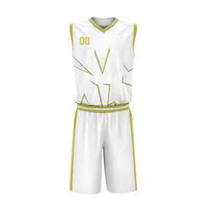 Ensemble d'uniformes de basketball personnalisés unisexes en gros, séchage rapide, respirant, sublimation, tenue d'équipe, short et maillot athlétiques avec élastique frontal - Product Image 1