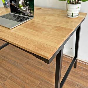 68194 Escritorio minimalista de madera con forma de A, con estantería y almacenamiento, altura ajustable, 100x60x75 cm - Product Image 5