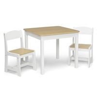 Delta Children MySize Ensemble table et chaises en bois durables pour enfants (2 chaises incluses) Arts et artisanat Pause pour collation École à domicile Devoirs Bianca