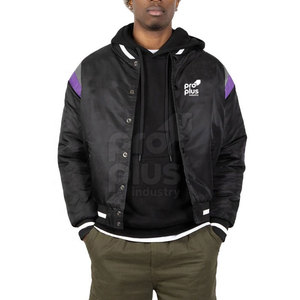 Veste de survêtement en satin lisse à col montant pour homme, respirante, écologique, avec logo frontal, élégante et confortable pour l'hiver - Product Image 3