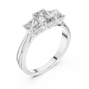 แหวนเพชรเจ้าหญิง 0.30 กะรัต มรกต 0.50 กะรัต เพชรเลี้ยงในห้องปฏิบัติการ สำหรับสุภาพสตรี ทอง 10K 14K 18K เงิน ชุบทอง ได้รับการรับรองจาก IGI ของขวัญวันครบรอบ - Product Image 1