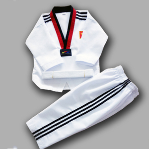 Venta al por mayor personalizado blanco Dobok Taekwondo uniformes profesional mejor calidad peso ligero traje Unisex para adultos Función de estiramiento - Product Image 5