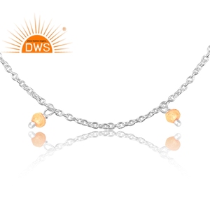 Pulsera de piedras preciosas con cuentas de citrino natural de plata de ley fina más vendida, fabricante de joyería personalizada - Product Image 2