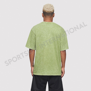 Camiseta Larga de Gran Tamaño, 100% Algodón, Tejido de Punto, Logotipo Frontal, Estilo Lavado Ácido Ecológico, Diseño en Blanco, 280 Gramos, Ropa Deportiva al por Mayor - Product Image 3