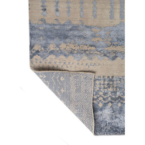 Alfombra Kavi Rosa y Morada, Tejida a Mano con Lana y Seda de Bambú, Diseño Geométrico 3D Rectangular para el Hogar, Modelo ESRM-663(Fr) - Product Image 5