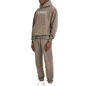 ชุดวอร์มผ้าฝ้ายเฟรนช์เทอร์รี่ทรงโอเวอร์ไซส์สำหรับผู้ชายและผู้หญิง ชุดจ็อกเกอร์สตรีทแวร์ ชุดแทรคสูทสั่งทำพิเศษสำหรับผู้ชาย ผ้าฝ้าย 100% - Product Image 1