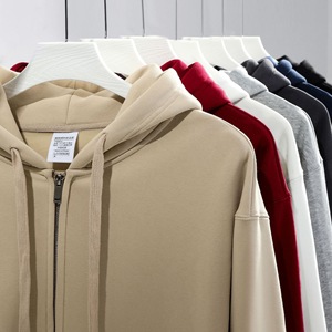 2025 logotipo personalizado transpirable sudaderas con capucha para hombre 100% algodón 500 gramos peso pesado plata zorro lana cremallera pulóver sudaderas con capucha de invierno - Product Image 1