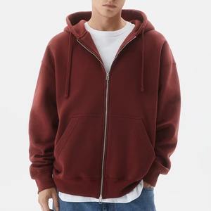 Sweat à capuche pour homme avec logo personnalisé, fermeture éclair, coupe ample, vêtements de travail, pull à épaules tombantes, streetwear, sweat à capuche lourd pour homme - Product Image 2