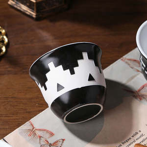 Pots et tasses rustiques arabes, soucoupes à thé en céramique artisanales, collection de poterie de style rustique - Product Image 4