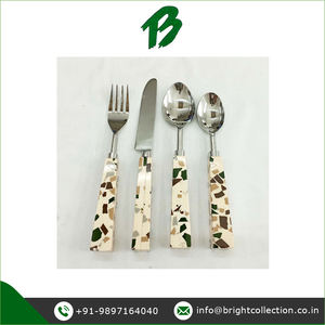 Ensemble de vaisselle de luxe d'origine indienne 5 pièces couverts en acier inoxydable de qualité supérieure-fourchette cuillère couteau meilleur prix - Product Image 2