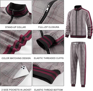 Conjuntos Deportivos Casuales para Hombre, Transpirables, con Estampado a Cuadros, Venta al Por Mayor, Personalizados, Estilo Urbano, 100% Algodón - Product Image 6