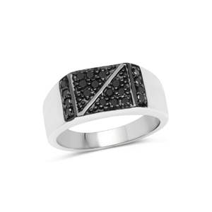 Round Cut Diamond Pave Setting Black Diamond Gift <b>Ring</b> <b>for</b> <b>Men</b> - Product Image 3