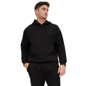 100% algodón para hombre personalizable peso pesado pulóver Sudadera con capucha invierno sólido estampado patrón polar en blanco sudadera térmica con capucha - Product Image 3