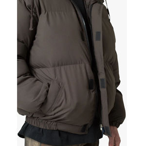 Fabricant de vêtements OEM veste bouffante personnalisée pour hommes mode promotionnelle manteau d'hiver brillant à capuche tenue décontracté Type de tissu bulle - Product Image 5