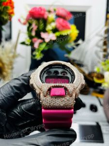 Hip Hop Moissanite Diamond Digital <b>Watch</b> Iced Out Choronograoh Luxury Statement Bust Down <b>Watch</b> For Unisex wear - Product Image 2