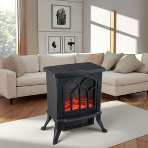 Cheminée électrique moderne 750W-1500W avec flamme LED, commande mécanique, chauffage rapide, écoénergétique A++, en acier, pour foyers domestiques (normes AU/US) - Product Image 1