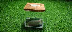 Conçu pour les célébrations de l'Aïd et la décoration du Ramadan, boîte cadeau en acrylique transparente et opulente avec couvercle luxueux en nacre, personnalisable - Product Image 4