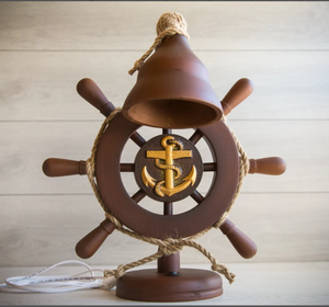 Wooden <b>Table</b> Lamp Nautical Style Steering <b>Wheel</b> High Quality Best Nautical Ship <b>Wheel</b> Handmade Decor - Product Image 2