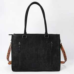 New Arrival Bohemian Style Genuine <b>Leather</b> Tote <b>Bag</b> Tassel Zipper Closure Floral Embellishments-Eco-Friendly Women's Handbag - Product Image 3
