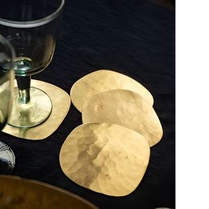 Sous-verres en laiton modernes personnalisés en gros de luxe naturels carrés ronds hexagonaux sans métal pour boissons - Product Image 4