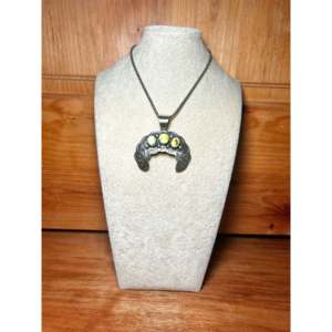 Pendentif artisanal vintage en argent sterling avec variscite Chimney Butte Palomino, serti clos, incrustation turquoise, motif numéroté - Product Image 6