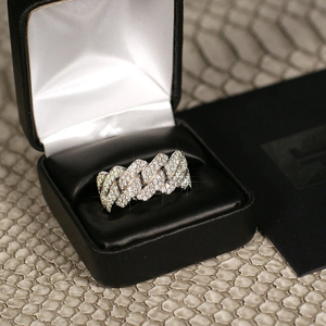 Anillo de Compromiso y Boda de Plata de Ley 925 con Diamante Corte Princesa VVS, Estilo Hip Hop, Diseño Personalizado, Anillos Finos para Mujer - Product Image 4