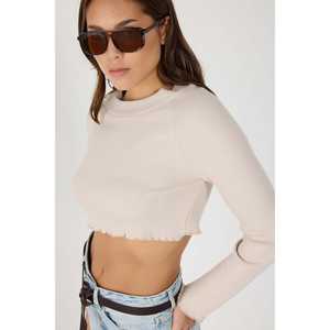 Top Corto de Punto Acanalado con Cuello Redondo - Product Image 2