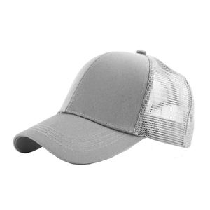 Chapeau de baseball respirant en queue de cheval chapeau de sport anti-soleil en plein air logo personnalisé chapeau de baseball de couleur unie - Product Image 3