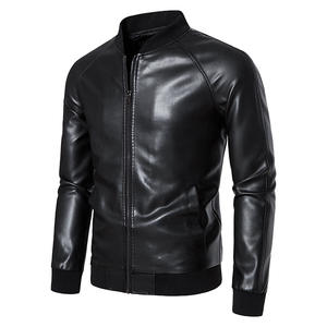Veste de moto style décontracté d'hiver de haute qualité toile cuir PU col montant imperméable coupe-vent OEM traitement teint - Product Image 1