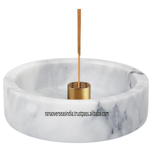 Porte-encens en marbre naturel Brûleur en pierre minimaliste à 9 trous pour bâtons Décor Boho parfait Aromathérapie et cadeaux à bon prix - Product Image 3