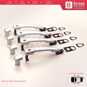 BDP1168-1 Juego de 4 Manijas Exteriores para Puerta con Orificio para Sensor, Color Cromo 806B08422R para Fluence, Megane 3, Clio 4, Scenic 3, Captur 1 - Product Image 3